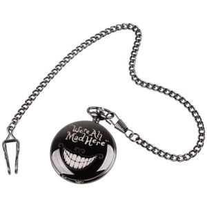 Alice Pocket Watch Lovely Pattern Quartz Pocket Watch with 37CM Chain Cosplay Best Gifts