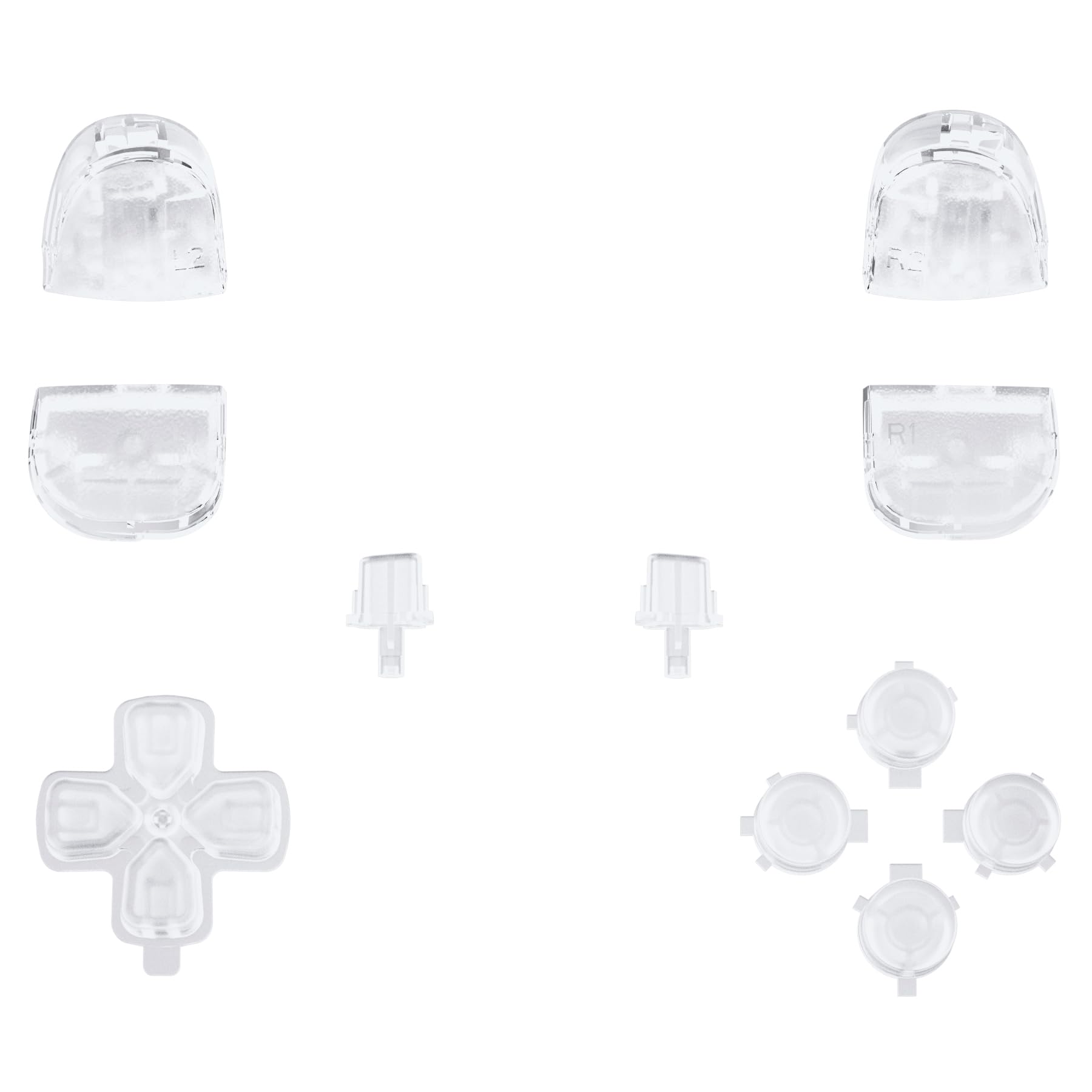 eXtremeRate Full Set Shell with Buttons Touchpad Cover, Clear Custom Replacement Decorative Trim Shell Front Back Plates Compatible with p s 5 Controller BDM-010 020 - Without Controller