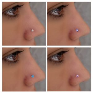 BelezaDosas 6pcs G23 Titanium Nose Studs 18G 20G Screw Nose Ring Press Fit 2mm 2.5mm 3mm Piercing Jewelry for Sensitive Skin (20G 3.0mm Claw CZ 6PCS)