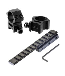 360 tactical – 11 slots riser base adapter 11mm dovetail extension to 20mm weaver picatinny rail mount w/ 1 inch 25.4mm low profile scope ring