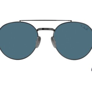 Ray-Ban RB8237 Round II Titanium Sunglasses, Gunmetal/Polarized Blue, 53 mm