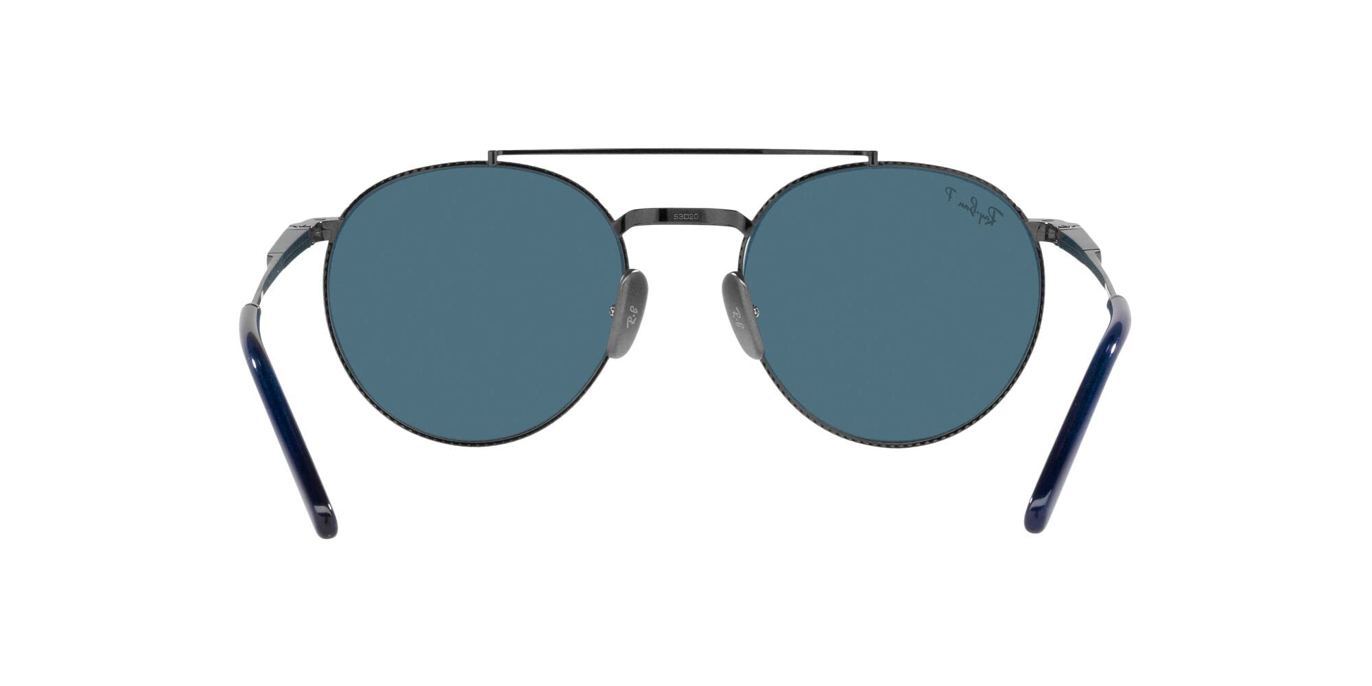 Ray-Ban RB8237 Round II Titanium Sunglasses, Gunmetal/Polarized Blue, 53 mm