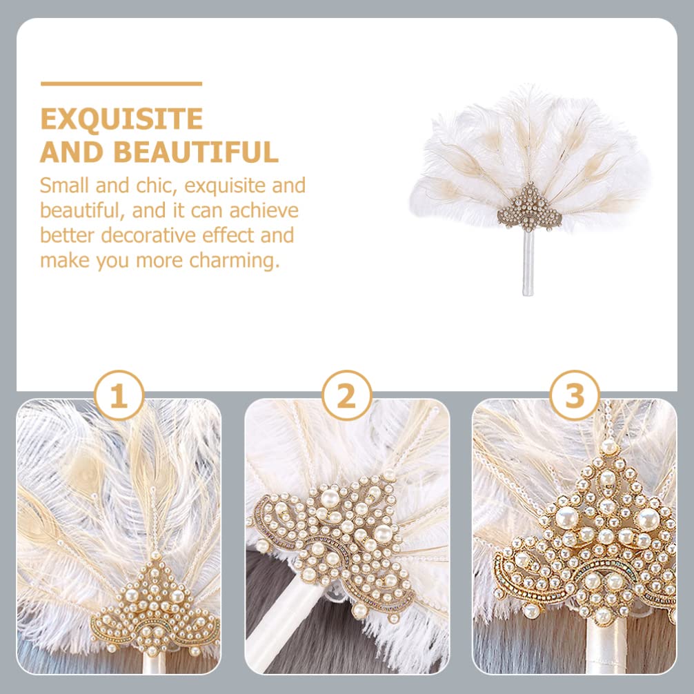 Abaodam Fan Bridal Bouquets for Bride Ostrich Peacock Middle East White Lupine