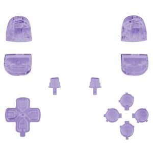 eXtremeRate Full Set Shell with Buttons Touchpad Cover, Clear Atomic Purple Custom Replacement Decorative Trim Shell Front Back Plates Compatible with p s 5 Controller BDM-010 020