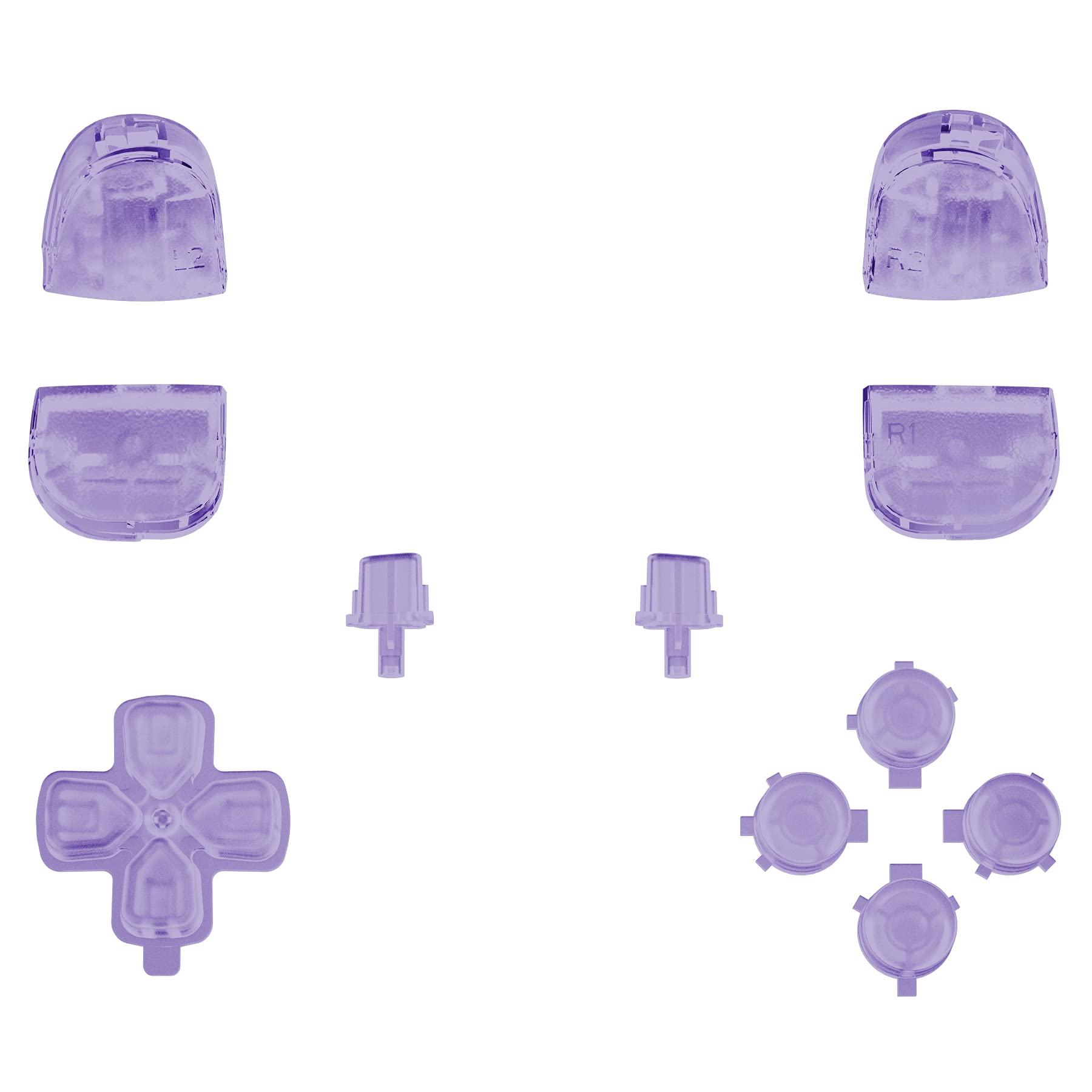 eXtremeRate Full Set Shell with Buttons Touchpad Cover, Clear Atomic Purple Custom Replacement Decorative Trim Shell Front Back Plates Compatible with p s 5 Controller BDM-010 020