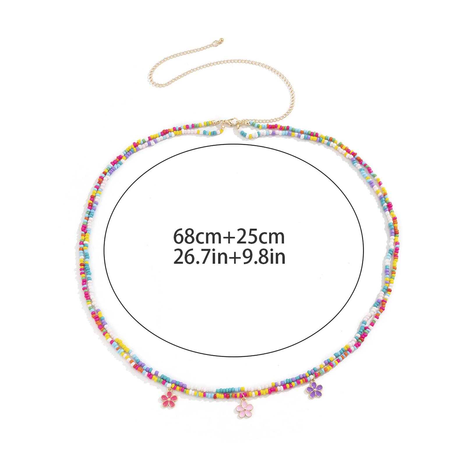 Sexy Beaded Waist Chain Summer Boho Bikini Beads Belly Chains Summer Beach Waist Bead Belly Chain Body Chain Jewelry for Women(Flower)