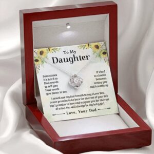 Father to Daughter Gifts from Dad Necklace, Necklace for Dad, My Daddy On Birthday, Mothers Day, Includes Message Card Style 2 (DS-5419683)