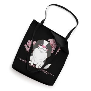 Japanese Kawaii Sakura - Cherry Blossom Japanese Chin Dog Tote Bag