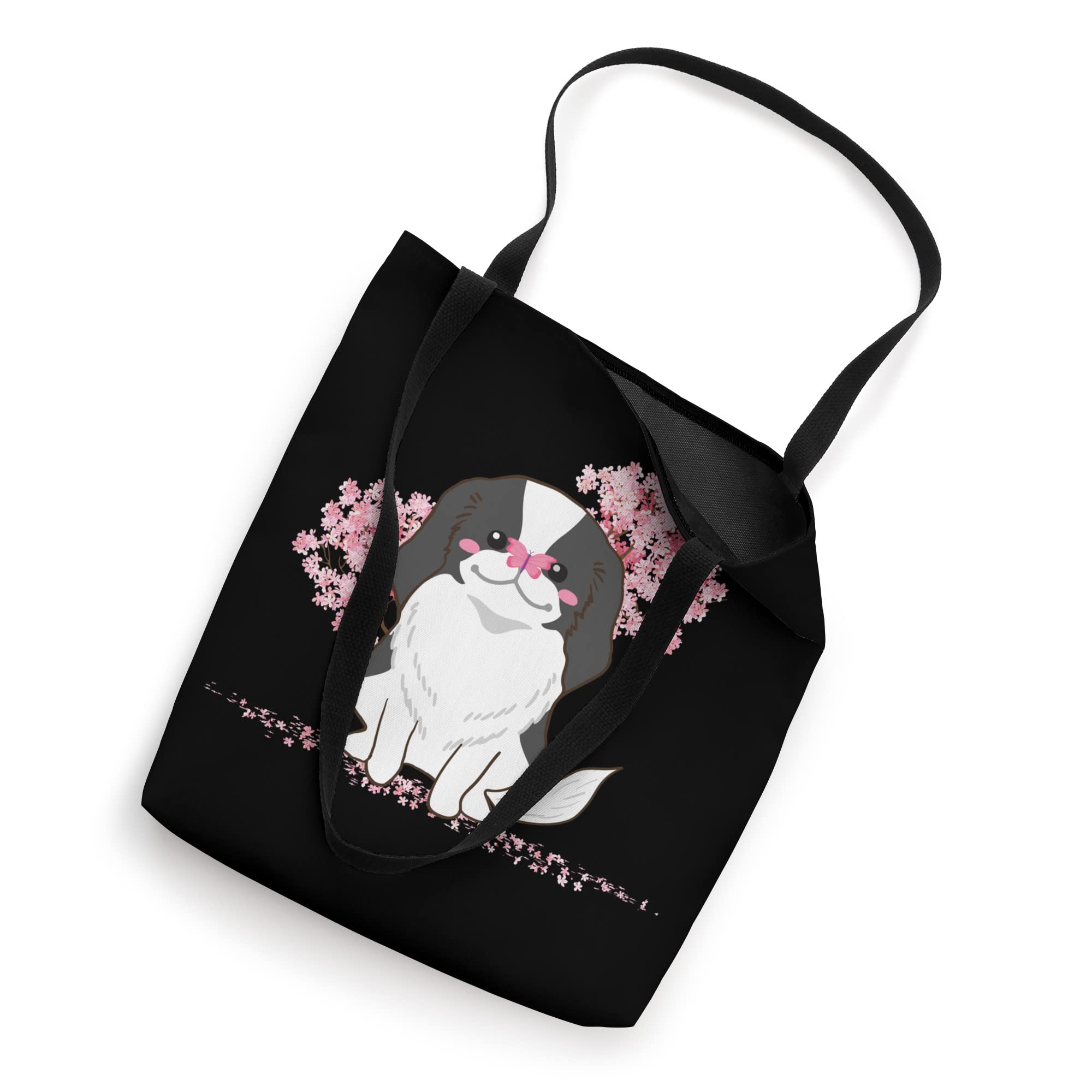 Japanese Kawaii Sakura - Cherry Blossom Japanese Chin Dog Tote Bag