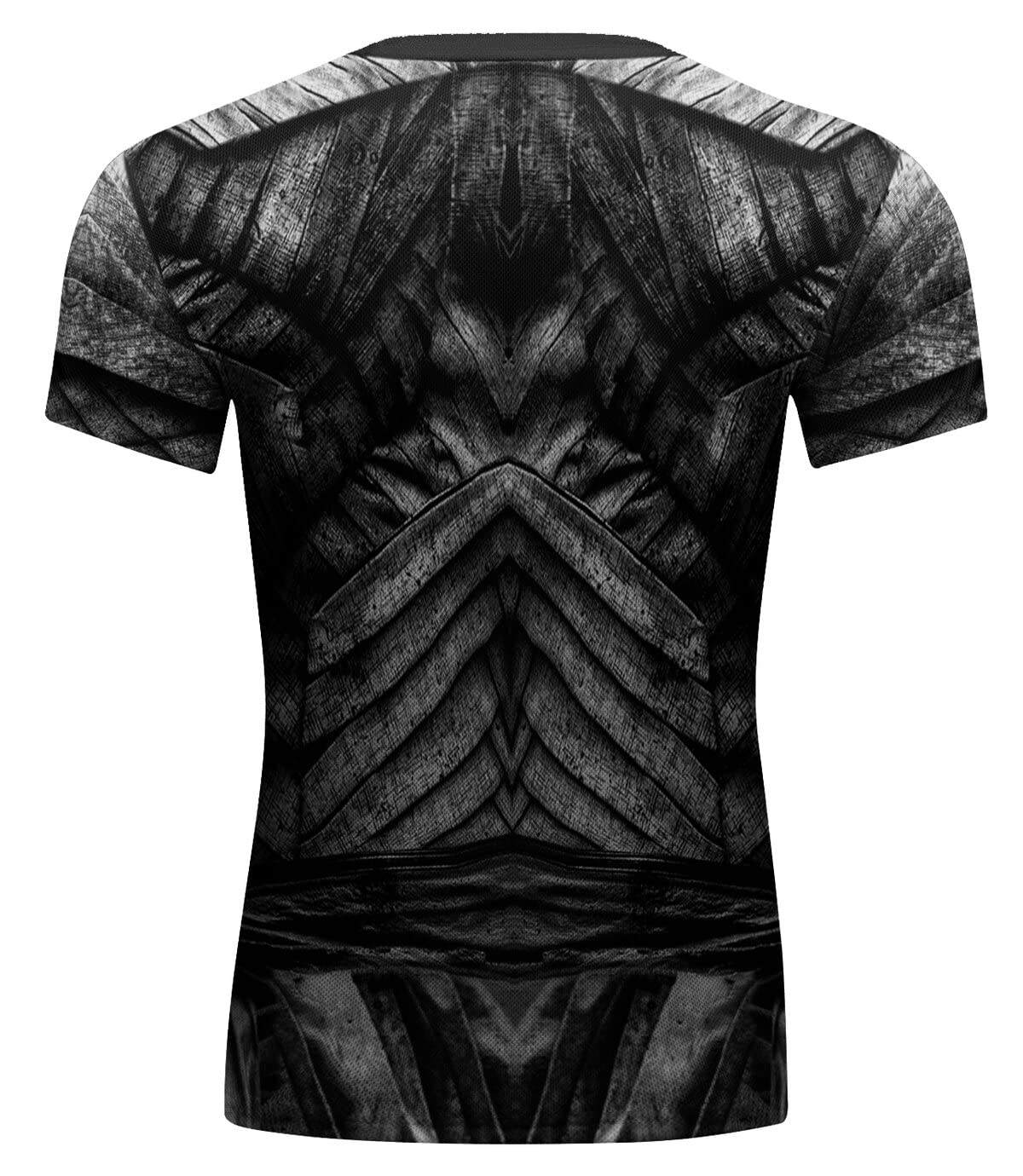 Red Plume Men's Compression Shirts Workout Sports Fitness Short Sleeve Training Base Layers Shirt (Dark Grey, M)