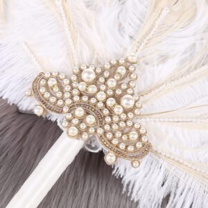 Abaodam Fan Bridal Bouquets for Bride Ostrich Peacock Middle East White Lupine