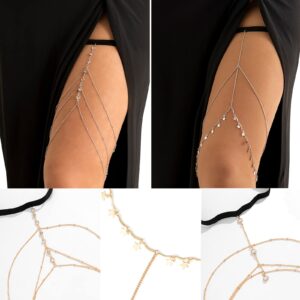 Sexy Beach Multi-layer Leg Chain Strench Thigh Chain Jewelry Summer Elasticity Thigh Leg Chain Bikini Body Thigh Chain Jewelry for Women