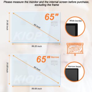 KIOP 65 Inch Anti UV Out Blue Light Matte Film, Multi-Function TV Screen Protector,Protect The Eyesight of The Whole Family,Relieve Eye Strain,Shield Radiation,65" Narrow Frame