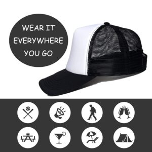 ZMvise Personalized Picture Text Logo Colorful Unisex Adjustable Trucker Hat Custom Mesh Baseball Cap Black