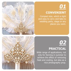 Abaodam Fan Bridal Bouquets for Bride Ostrich Peacock Middle East White Lupine