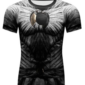 Red Plume Men's Compression Shirts Workout Sports Fitness Short Sleeve Training Base Layers Shirt (Dark Grey, M)