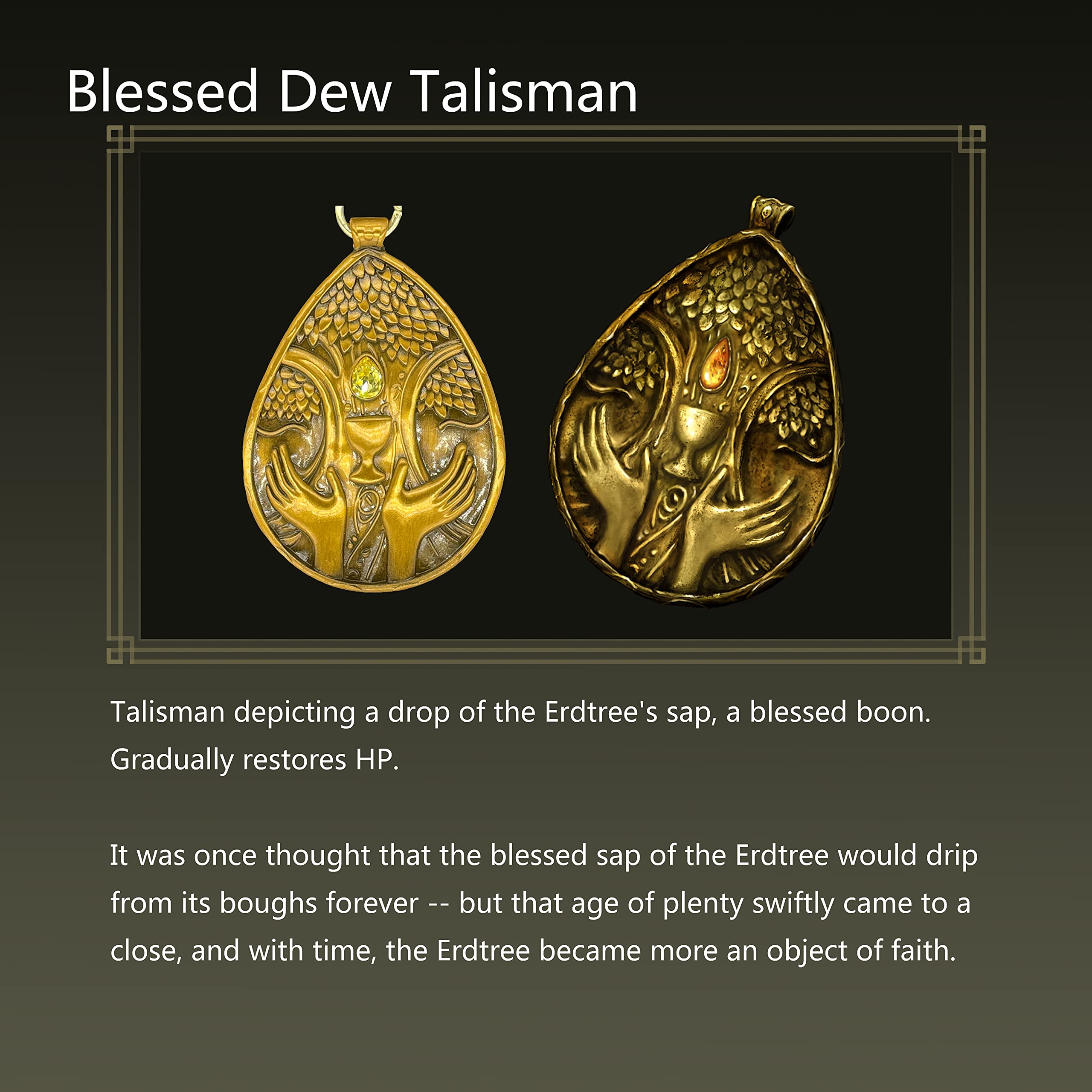 Elden Ring Inspired Blessed Dew Talisman Keychain with Key Ring,Perfect Decoration for Everyday Carrying Stuff.