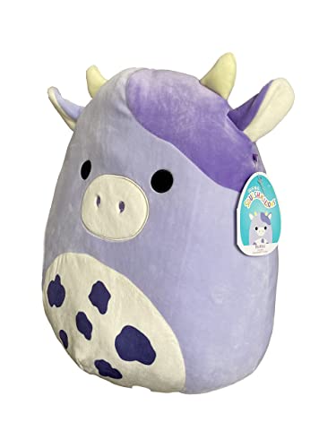 Squishmallows Official Kellytoy Squishy Soft Plush Toy Animal (14 Inch, Bubba The Purple Cow)