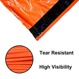 8 in 1 Emergency Sleeping Bivvy Sack, Survival Sleeping Bag with Whistle, Thermal Bivy Sask Blanket, 1-Person Size, Lightweight and Portable (4 Pack)