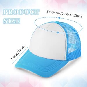 18 Pack Sublimation Blank Polyester Mesh Cap Trucker Summer Mesh Cap Unisex Two Tone and Solid Trucker Hats Blank Snapback Hat Sublimation Blank Mesh Baseball Cap for Men Women