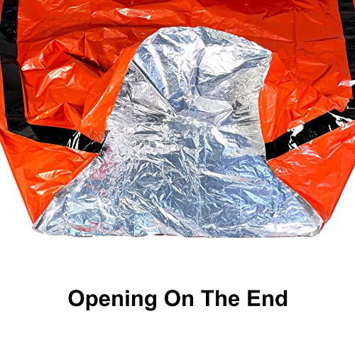 8 in 1 Emergency Sleeping Bivvy Sack, Survival Sleeping Bag with Whistle, Thermal Bivy Sask Blanket, 1-Person Size, Lightweight and Portable (4 Pack)