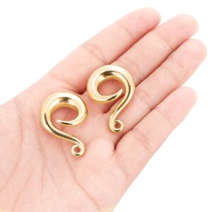 Longbeauty DIY Ear Weight Hook for Ear Piercing Jewelry 316L Stainless Steel Gauges Plugs Dangle Ear Hangers Pierced Expanders 0g