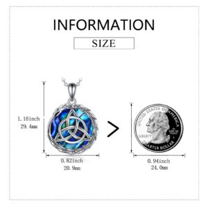 AXELUNA Dragon Celtic Knot Necklace Sterling Silver Dragon Abalone Shell Pendant Gifts For Women Men Jewelry