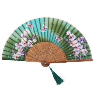 handmade folding fan folding fan, hand-held fan,chinese style silk folding classical bamboo fan with portable fan craft folding fan gift fan handheld fan