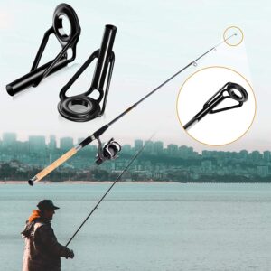 10 Pieces Fishing Rod Tip Repair Kit Rod Tips Kit Replacement for Freshwater Saltwater Rods Stainless Steel Ceramic Ring Guide Replacement Kit