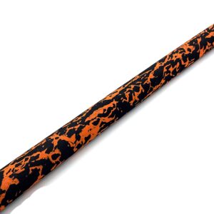 EVA Foam Grips for Fishing Rods (Fire Orange and Black), 17 3/4inch x 1.16inch x .47inch