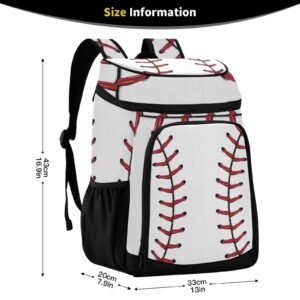 Softball Baseball Cooler Backpack for Women Men Picnic Cooler Bags Insulated Waterproof Leak Proof Portable Lunch Backpack for Work Hiking, Camping, Picnic