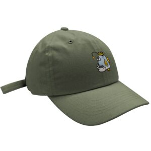 JPAK Angler Fish Dad Hat Embroidered Baseball Cap Funny Olive Green