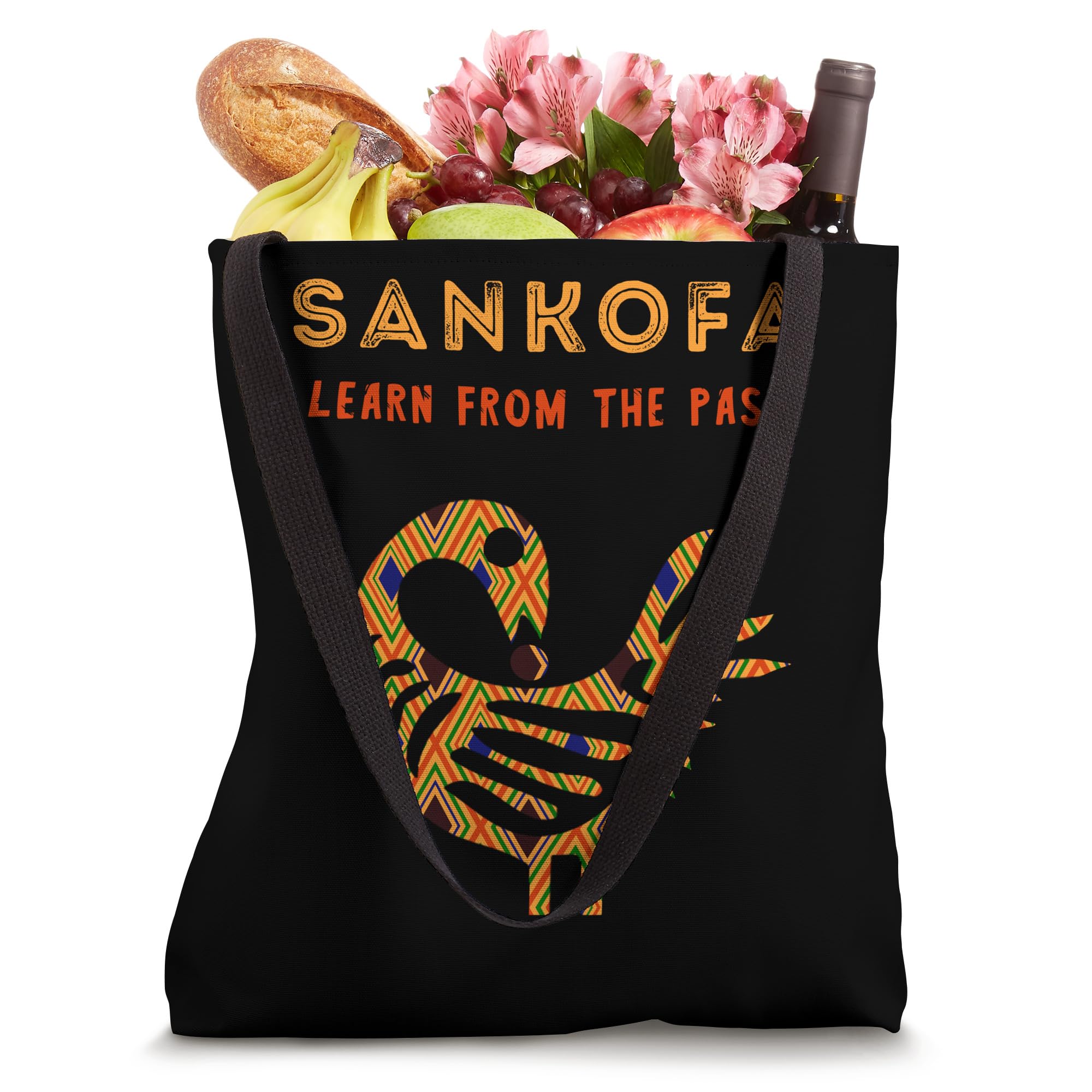 Sankofa Bird Pattern Learn From The Past African Bird Tote Bag