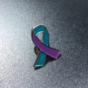 Suicide Prevention Awareness Ribbon Pin 25pcs Purple & Teal Enamel Pins