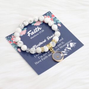 UJIMS Seed Faith Beads Elastic Bangle Faith Inspirational Message Card Gift Christian Gift Mustard Jewelry Seed Zipper (Seed Beads Card Bracelet)