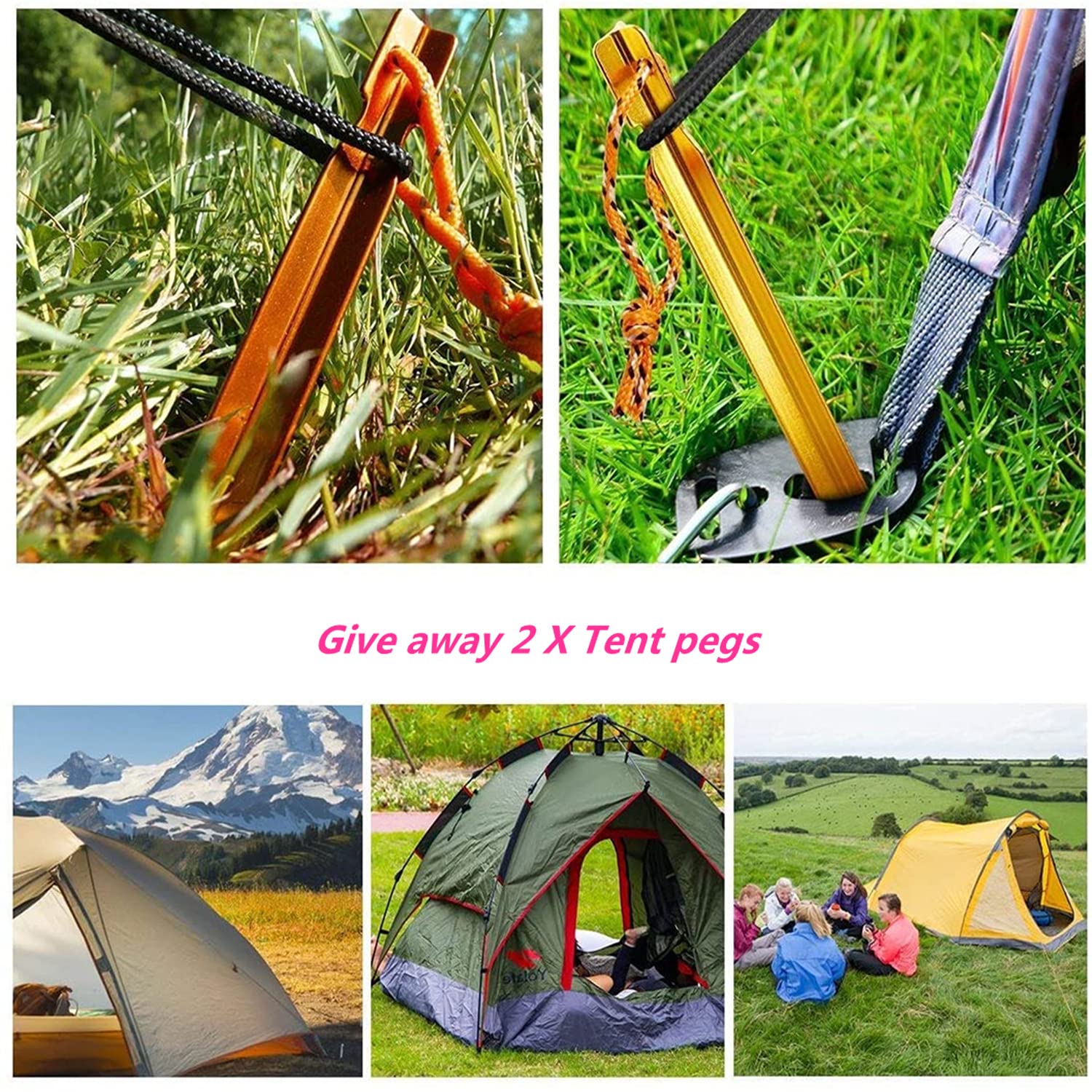 Adjustable Tarp Pole Canopy Pole Set of 2, Portable Tent Poles Rodsfor Camping Tarps,Tent,Awnings, Shelters, Hiking