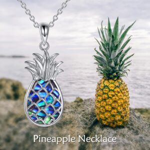 ONEFINITY Sterling Silver Pineapple Necklace Pineapple Pendant Jewelry Mothers Day Gifts for Women Mom (Abalone shell)