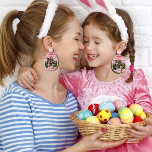 MOLOCH Easter Earrings for Women Easter Bead He IS Risen Earrings Colorful Beads Sequins Egg Dangling Earrings Spring Holiday Jewelry Girls Gift (pink)