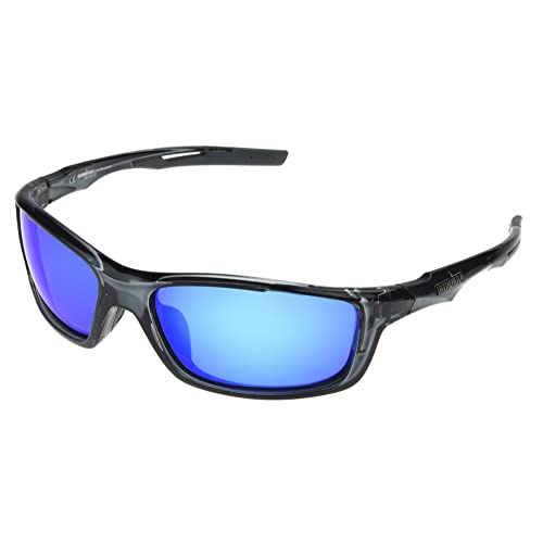 Ironman 1804 Wrap-Around Sport Sunglasses for Men, Crystal Grey, 64mm