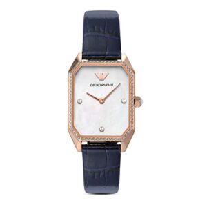 Emporio Armani Women's Two-Hand Blue Leather Watch (Model: AR11466)