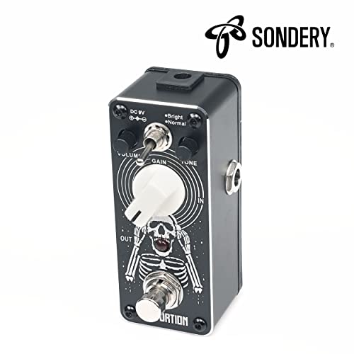 Sondery Distortion Pedal with 2 Effects of Bright and Normal, 70-80’s Classical British Stack Sound, Mini Effect Pedal for Electric Guitars True Bypass, Art Design Series