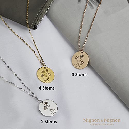 MignonandMignon Combined Birth Flower Necklace Personalized Gift For Mom Multiple Flowers Jewelry Custom Necklace For Women Mothers Day Gift - XLCN-MFL