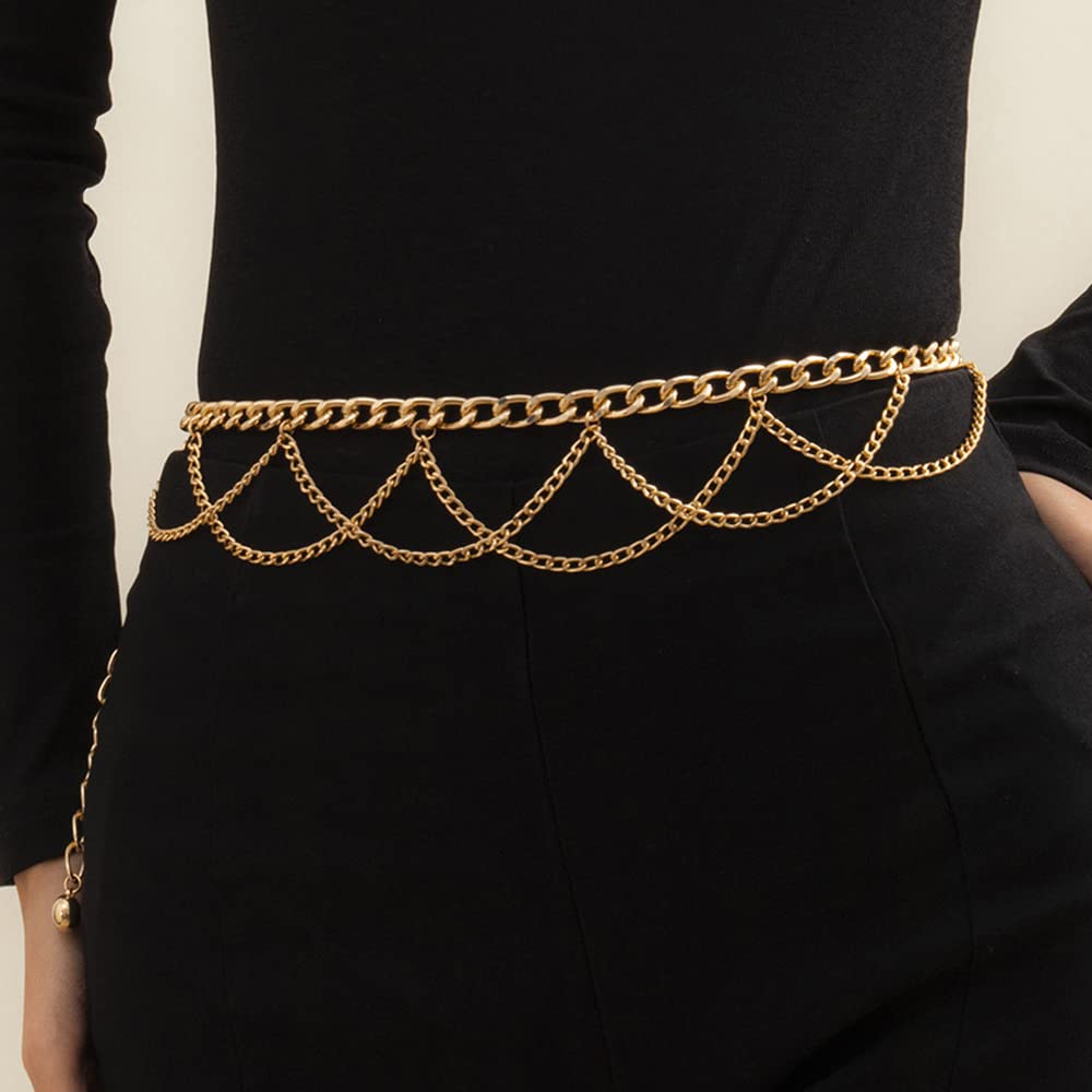 Rumtock Multi-Layered Bohemian Gold Waist Chains Hip Body Chain Jewelry for Women and Girls Fashion Punk Bikini Jewelry