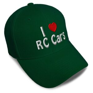 baseball cap i (love) rc cars red heart hobbies lovers cars acrylic dad hats for men & women forest green design only