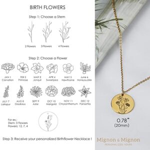 MignonandMignon Combined Birth Flower Necklace Personalized Gift For Mom Multiple Flowers Jewelry Custom Necklace For Women Mothers Day Gift - XLCN-MFL