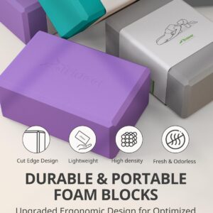 Trideer Yoga Blocks, Yoga Blocks 2 Pack, High Density EVA Foam Blocks, Supportive, Lightweight & Odor Resistant, Yoga Essentials for Yogi & Yogini, Yoga Accessories 9"x6"x3" (Gray)