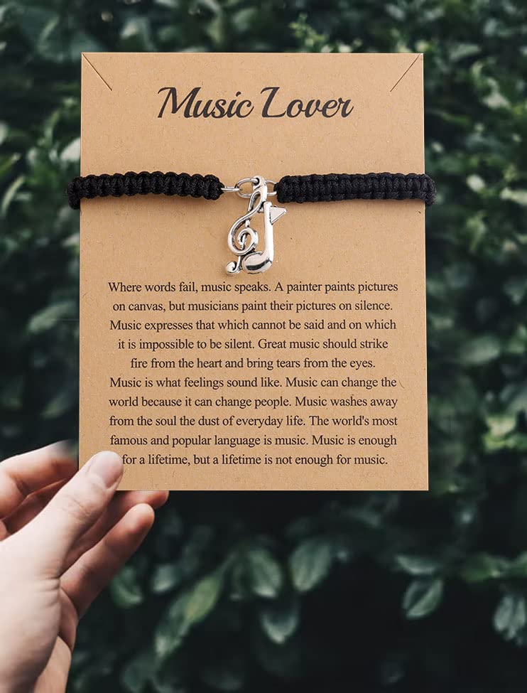 TIIMG Music Lovers Gift for Music Teacher Student Musicians Jewelry Inspirational Gift (Music Lover card)