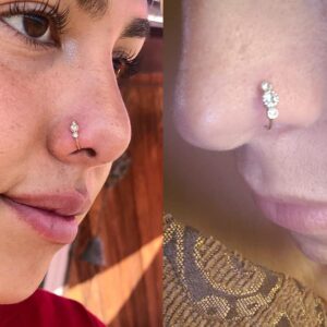 QWALIT Nose Rings Nose Rings Hoops Nose Piercings Double Hoop Nose Rings for Women Nose Piercing Jewelry Hoop Nose Rings Nose Rings Surgical Steel Rose Gold