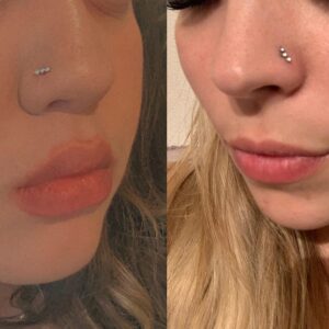 QWALIT Nose Rings Nose Rings Hoops Nose Piercings Double Hoop Nose Rings for Women Nose Piercing Jewelry Hoop Nose Rings Nose Rings Surgical Steel Rose Gold