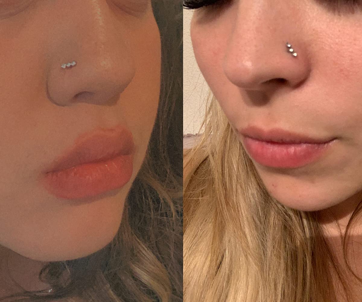 QWALIT Nose Rings Nose Rings Hoops Nose Piercings Double Hoop Nose Rings for Women Nose Piercing Jewelry Hoop Nose Rings Nose Rings Surgical Steel Rose Gold